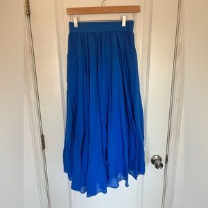3 Stars Blue Flowing Gauze Maxi Skirt M